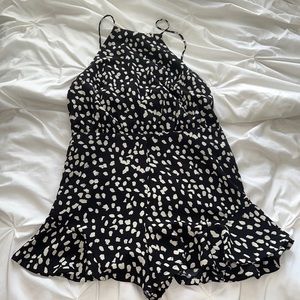 Black& white high neck romper